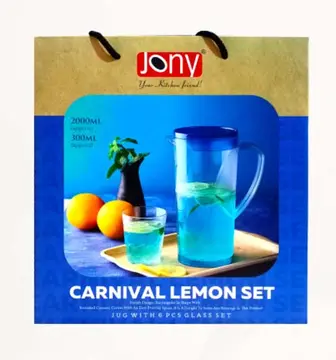 Carnival Jug 2000 and 300ML 6 glass - Intra Life promotional gift