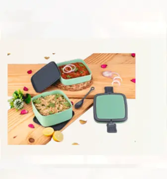 GREEN 2 LAYER LUNCH BOX - Intra Life promotional gift