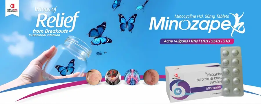 Minozape Minocycline 50 mg - Intra Life PCD pharma franchise product banner