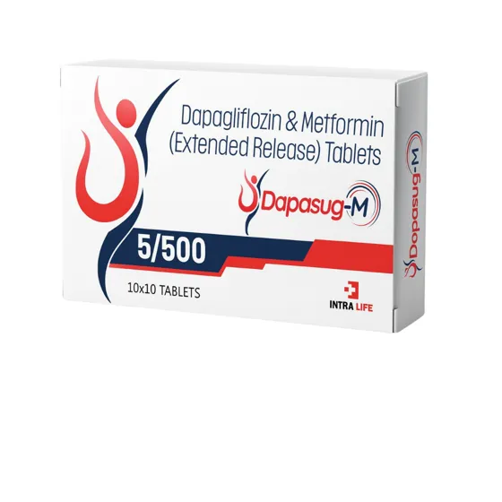 Dapasug-M 5/500 Tabs tab - Dapagliflozin + metformin by Intra Life