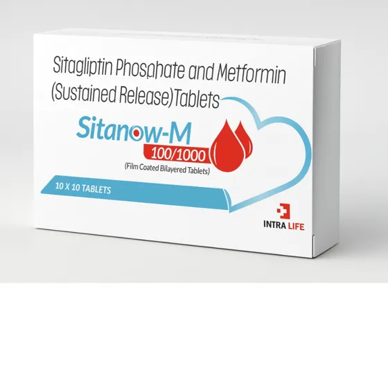 Sitanow-M 100/1000 Tabs 10x10 - Sitagliptin by Intra Life