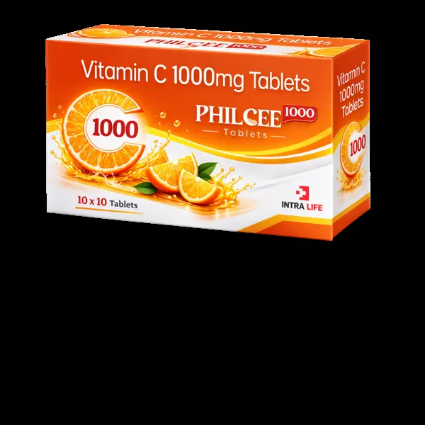 Philcee-1000 tab - each film coated tab contains vitamic c by Intra Life